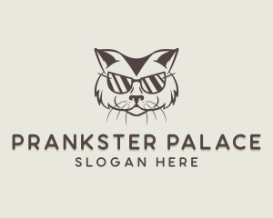 Shades Cat Hipster logo design