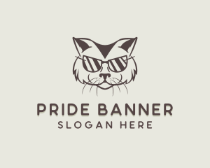 Shades Cat Hipster logo design