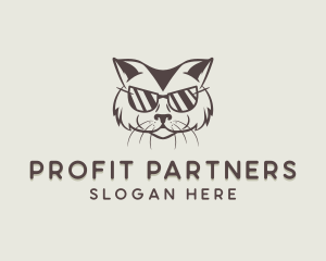 Shades Cat Hipster logo design