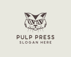 Shades Cat Hipster logo design