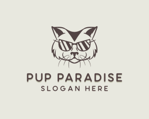 Shades Cat Hipster logo design