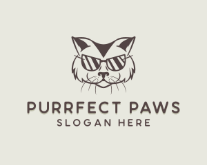 Shades Cat Hipster logo design