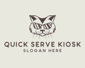 Shades Cat Hipster logo design