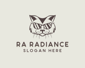 Shades Cat Hipster logo design