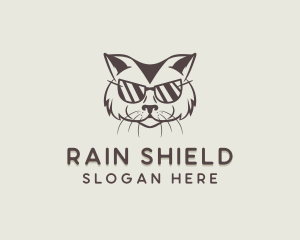 Shades Cat Hipster logo design