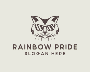 Shades Cat Hipster logo design