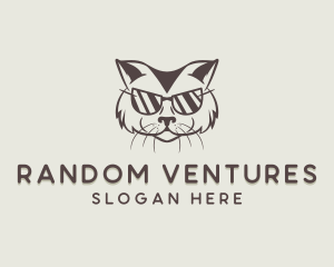 Shades Cat Hipster logo design