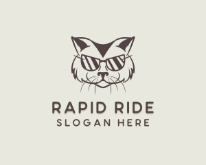 Shades Cat Hipster logo design