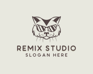 Shades Cat Hipster logo design