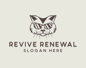 Shades Cat Hipster logo design