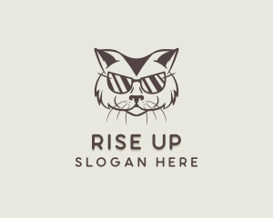 Shades Cat Hipster logo design