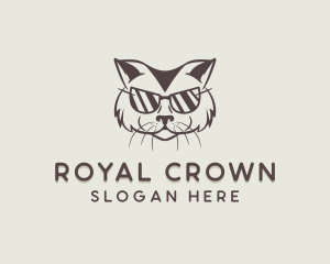 Shades Cat Hipster logo design