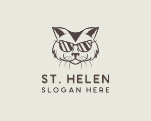 Shades Cat Hipster logo design