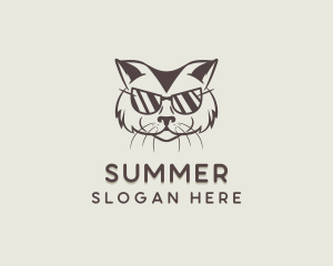 Shades Cat Hipster logo design