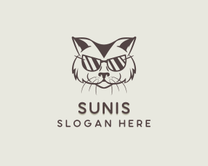 Shades Cat Hipster logo design