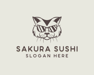 Shades Cat Hipster logo design