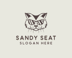 Shades Cat Hipster logo design