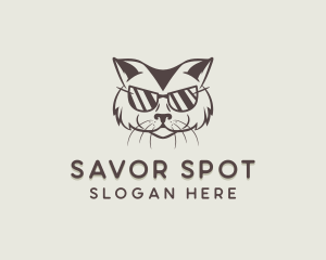 Shades Cat Hipster logo design