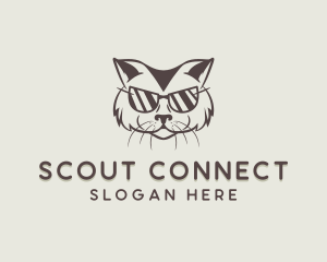 Shades Cat Hipster logo design