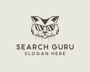 Shades Cat Hipster logo design