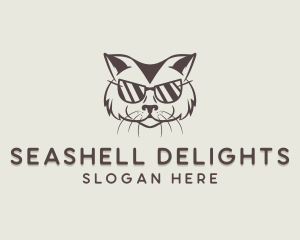 Shades Cat Hipster logo design