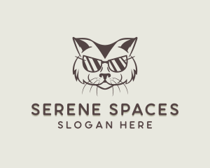 Shades Cat Hipster logo design