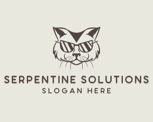 Shades Cat Hipster logo design