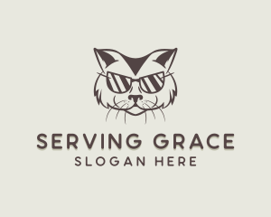 Shades Cat Hipster logo design