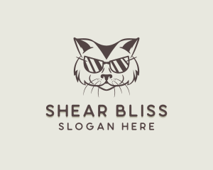 Shades Cat Hipster logo design