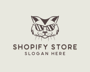 Shades Cat Hipster logo design