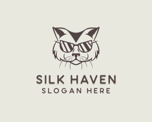 Shades Cat Hipster logo design