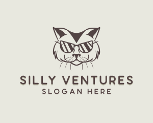 Shades Cat Hipster logo design