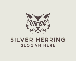 Shades Cat Hipster logo design