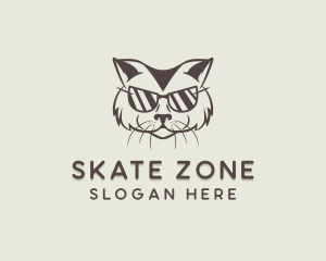 Shades Cat Hipster logo design