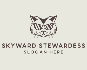 Shades Cat Hipster logo design