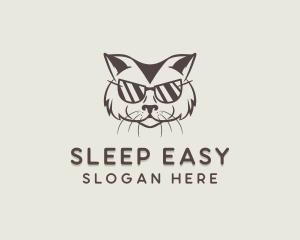 Shades Cat Hipster logo design