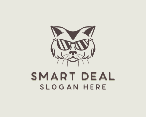 Shades Cat Hipster logo design