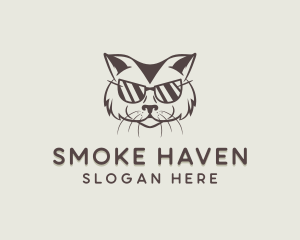 Shades Cat Hipster logo design