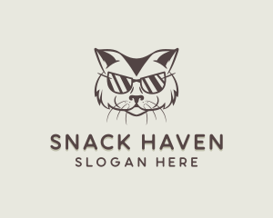 Shades Cat Hipster logo design