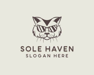 Shades Cat Hipster logo design