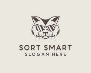 Shades Cat Hipster logo design