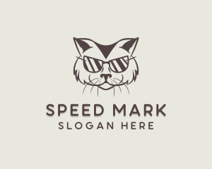 Shades Cat Hipster logo design