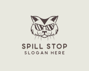 Shades Cat Hipster logo design