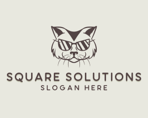 Shades Cat Hipster logo design