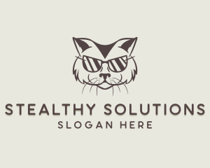 Shades Cat Hipster logo design