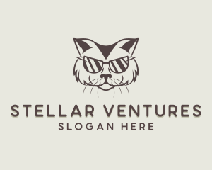 Shades Cat Hipster logo design