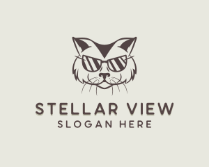 Shades Cat Hipster logo design