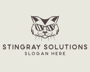 Shades Cat Hipster logo design