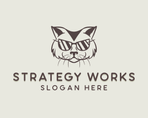 Shades Cat Hipster logo design