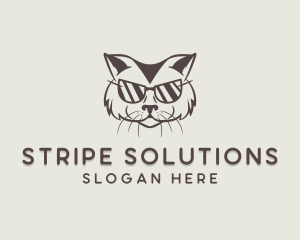 Shades Cat Hipster logo design